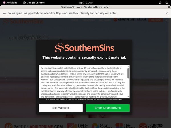 Southernsins.com Acount