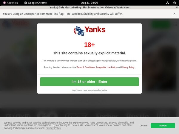 Yanks Dutch Sign Up Page